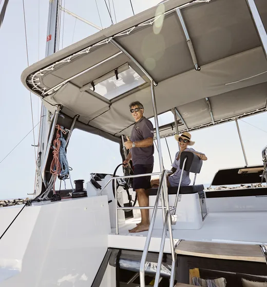 Santo Sails Athens premium catamaran cruise experience